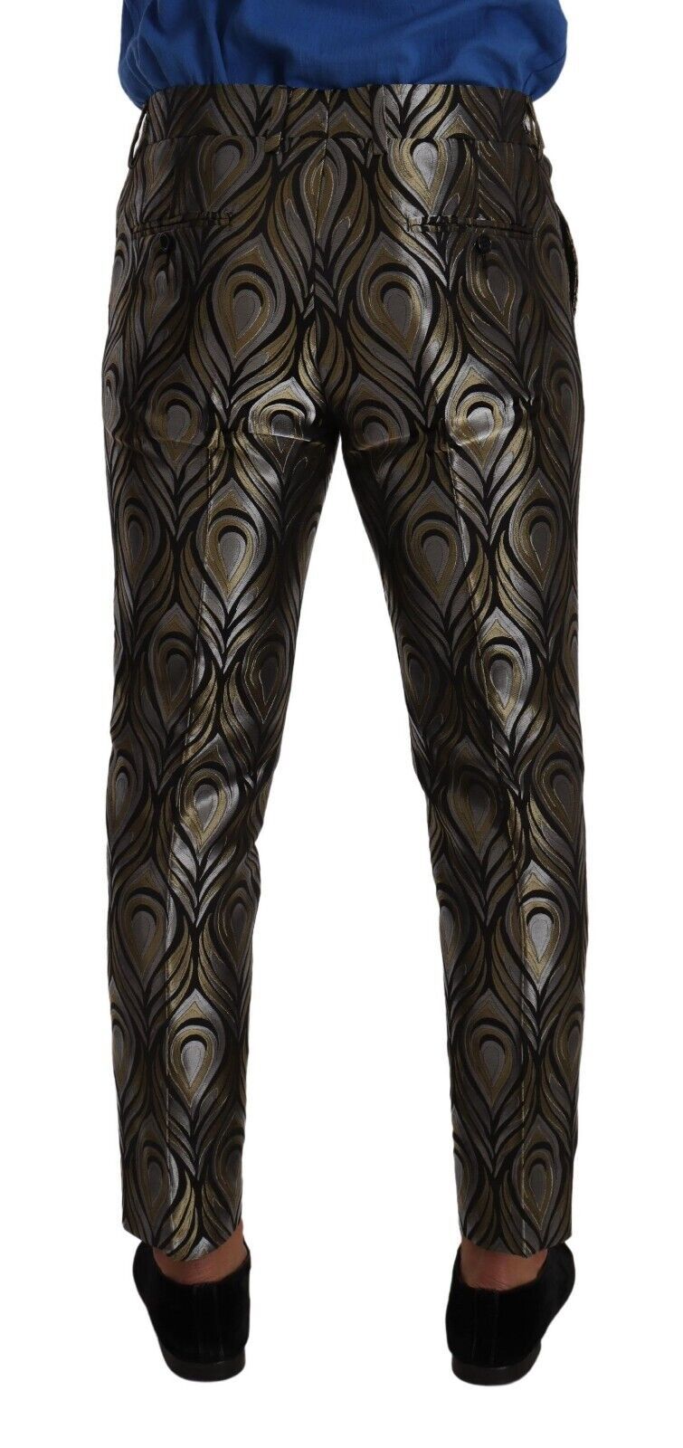 Elegante slim-fit metallic pantalon