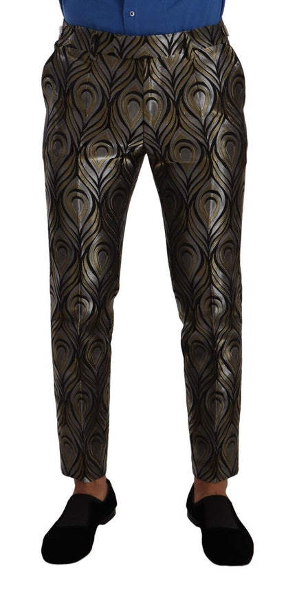 Elegante slim-fit metallic pantalon