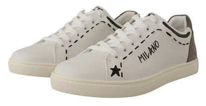 Elegante witte leren casual sneakers