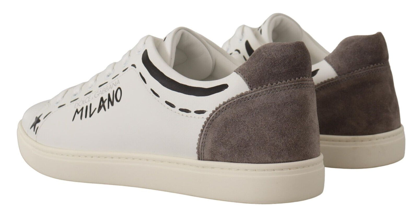 Elegante witte leren casual sneakers