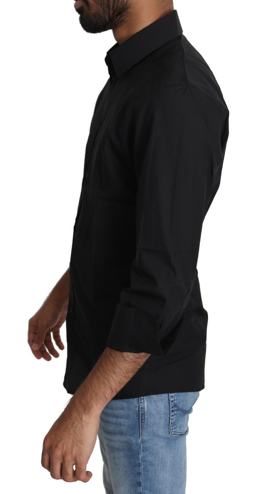 Elegant Black Slim Fit Dress Shirt