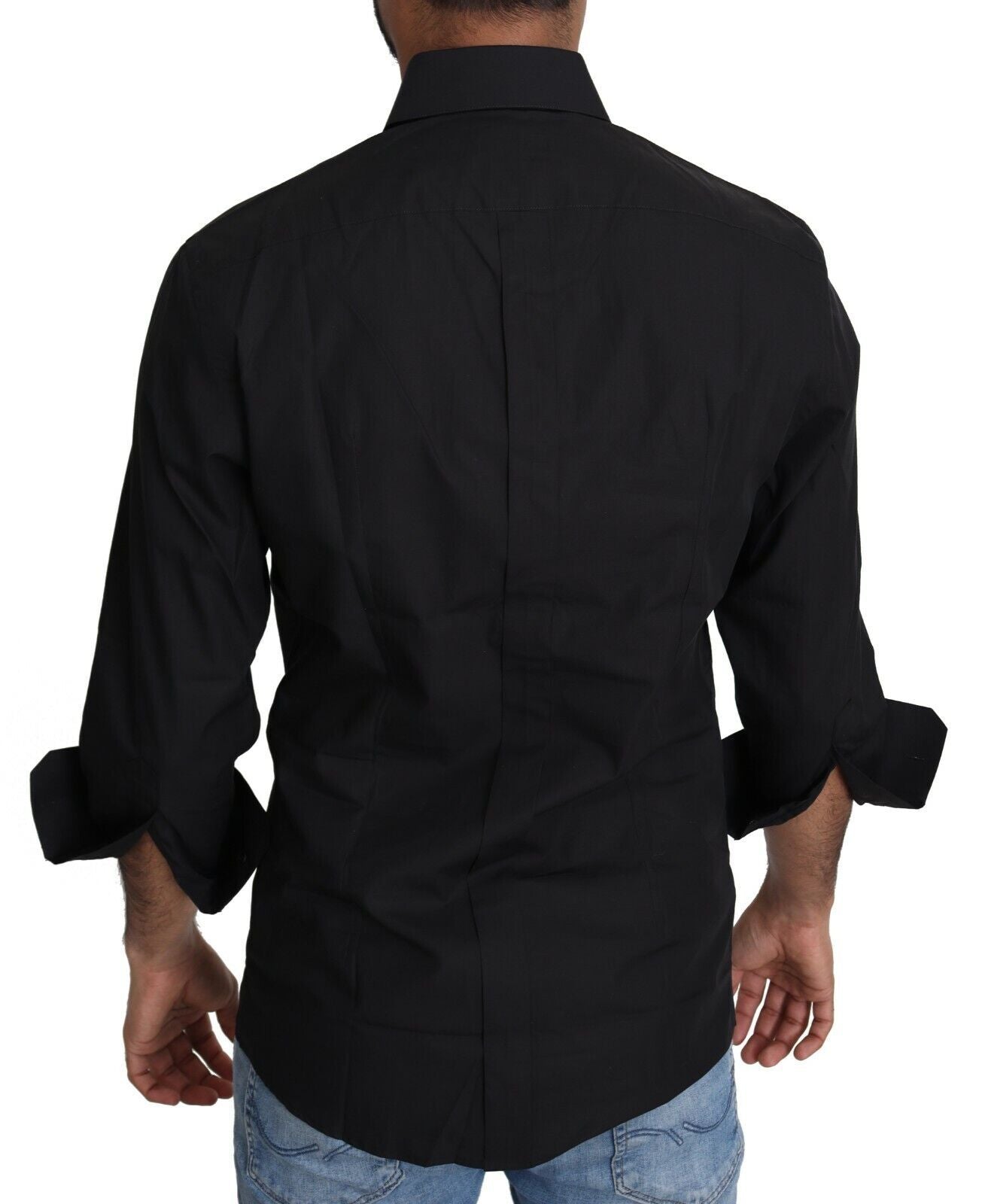 Camisa de vestir negra elegante y ajustada