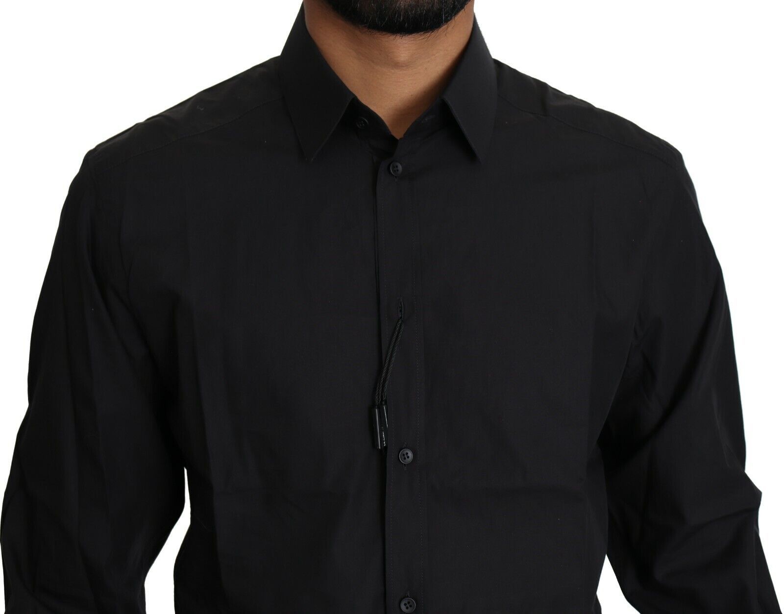 Camisa de vestir negra elegante y ajustada