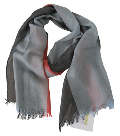 Elegante bufanda de algodón italiano gris