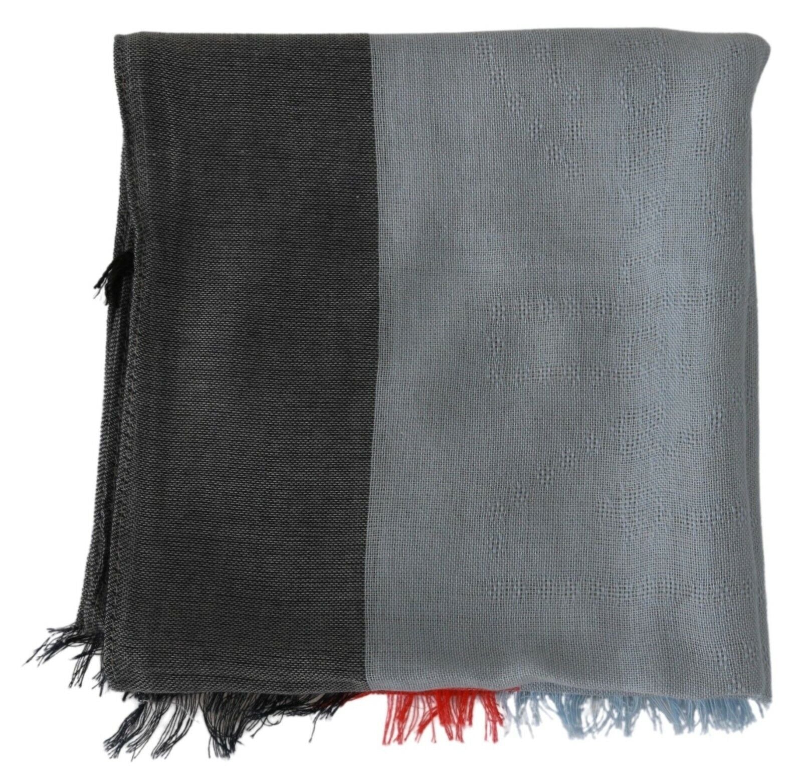 Elegant Gray Italian Cotton Scarf