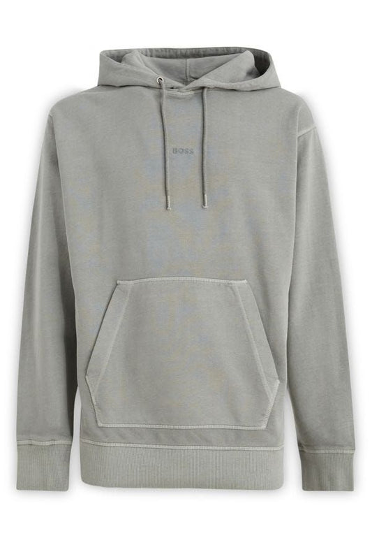 Elegante sudadera con capucha de algodón gris