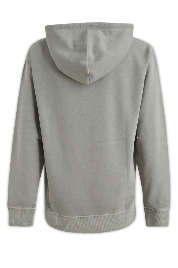 Elegant Grey Cotton Hooded Sweatshirt