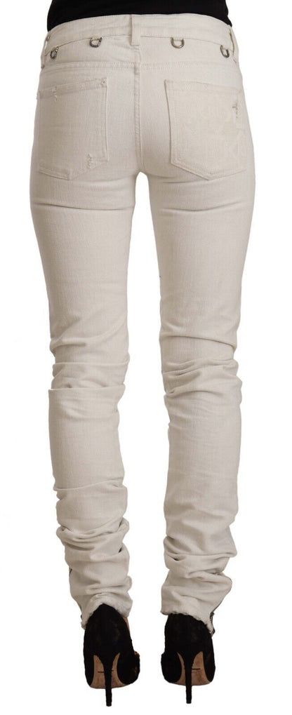 Chique witte slim-fit jeans met middelhoge taille