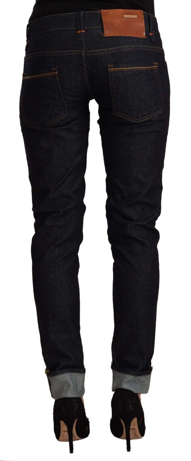 Chic Low Waist Skinny Black Jeans