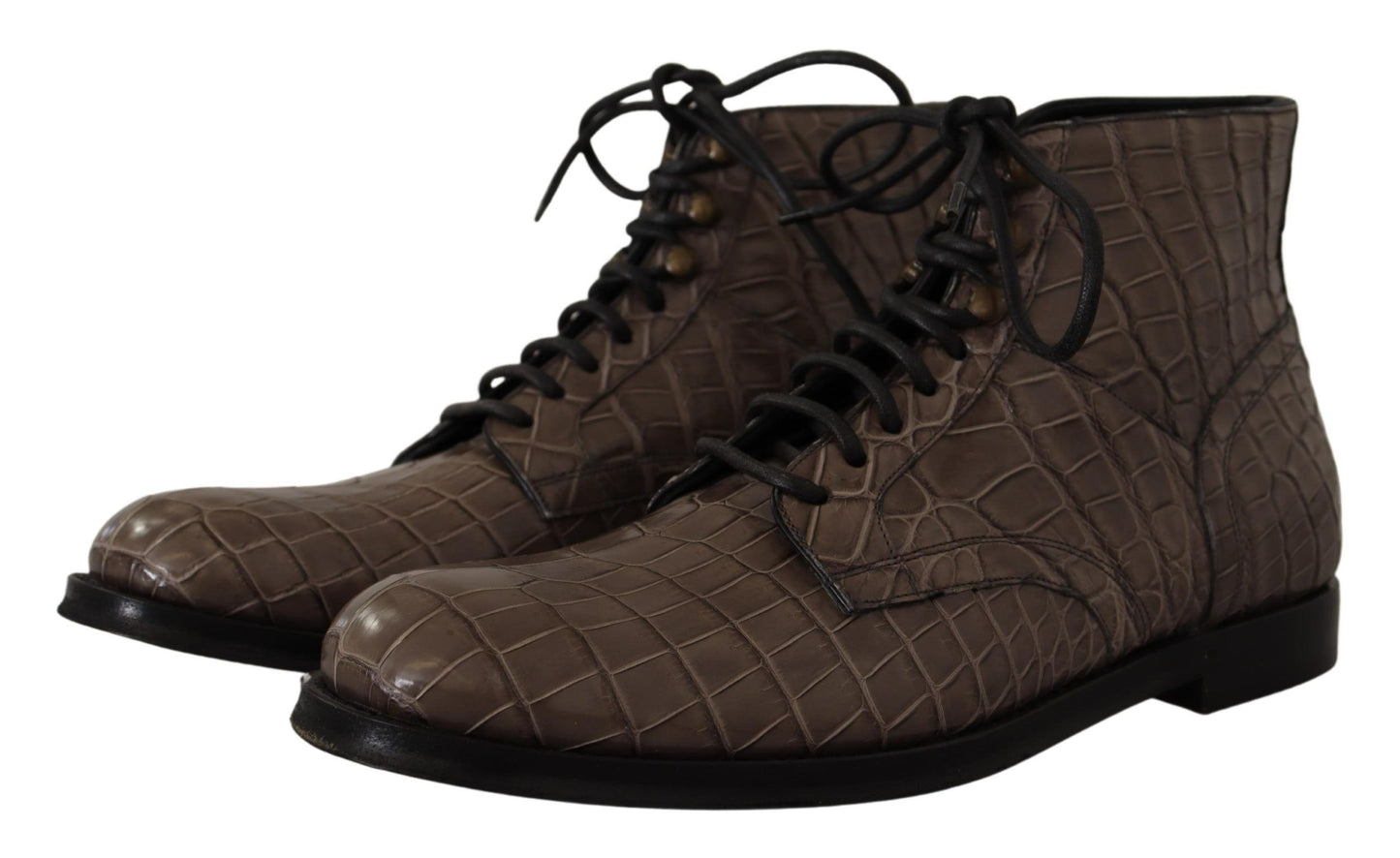 Elegant Crocodile Derby Brogue Boots