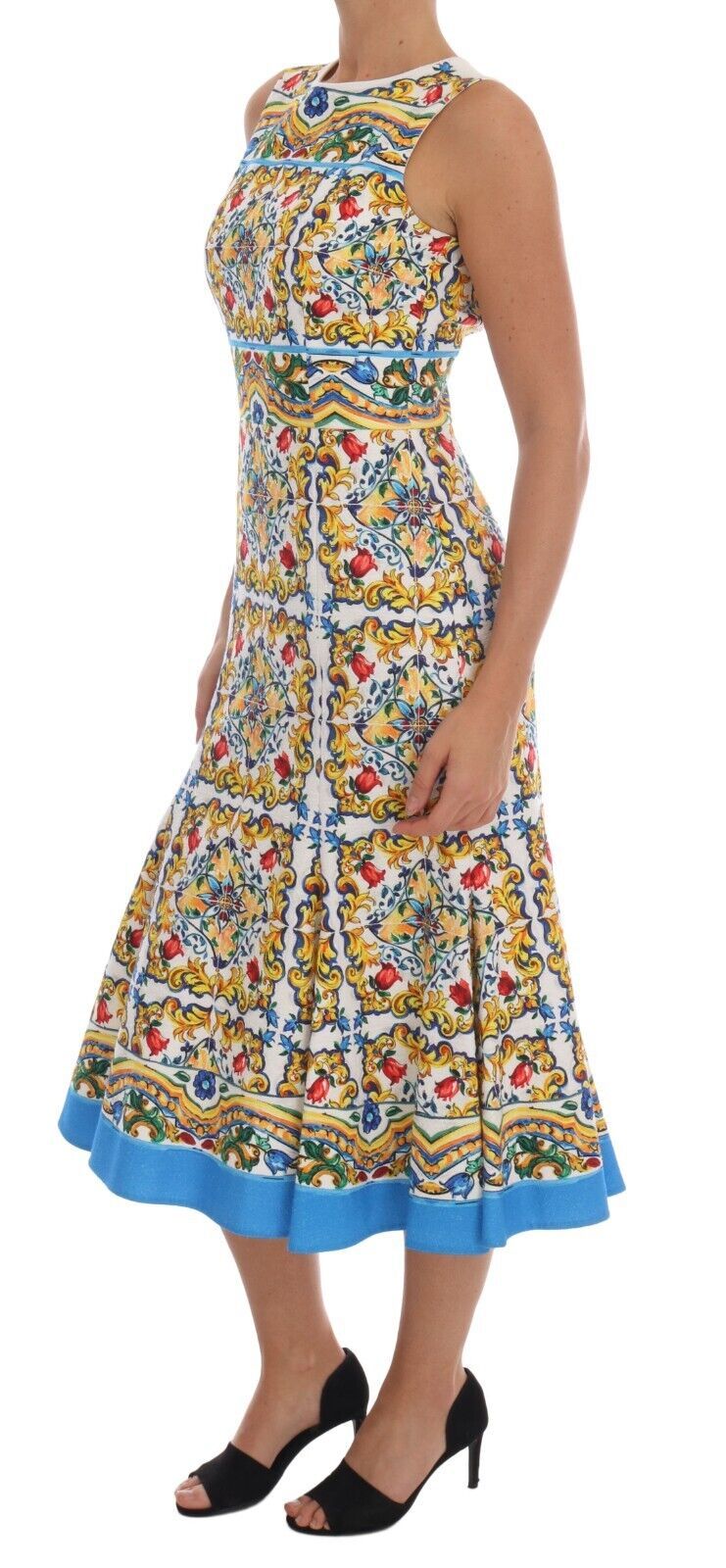 Majolica print Midi schede jurk