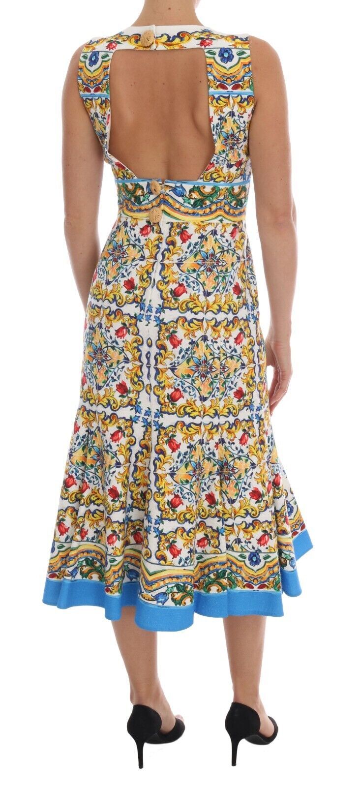 Majolica print Midi schede jurk