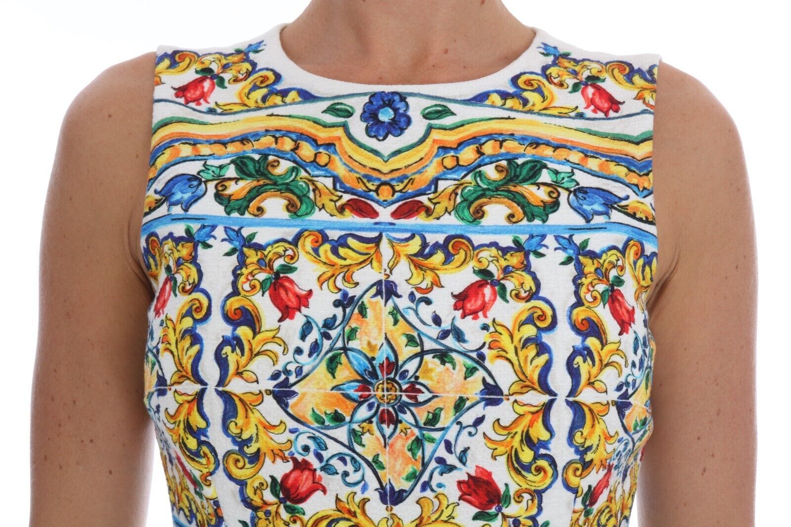 Majolica print Midi schede jurk