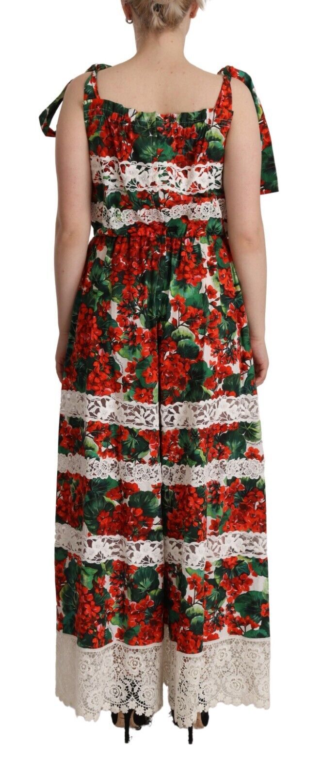 Veelkleurige bloemen maxi-jurk