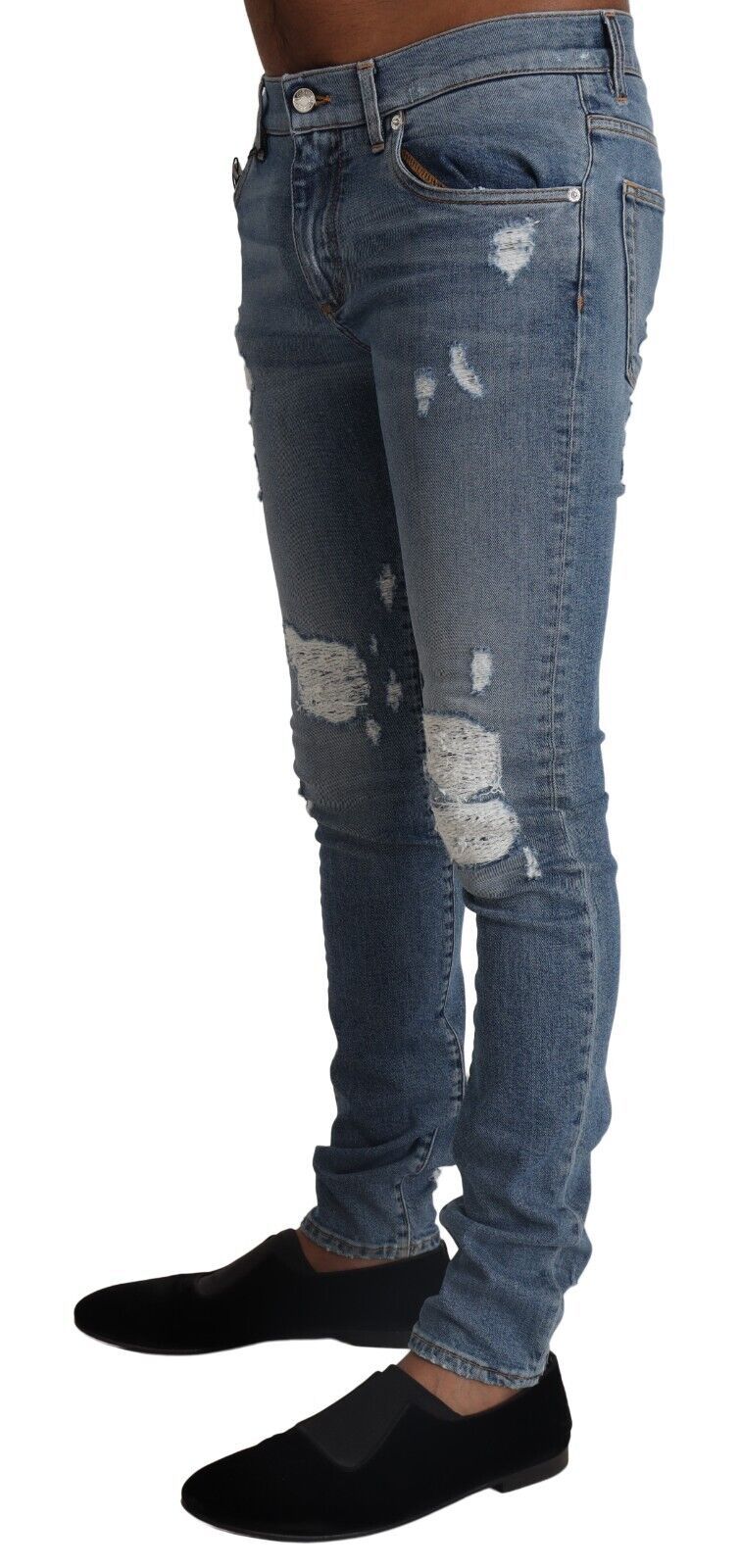 Elegante lichtblauwe skinny denimbroek