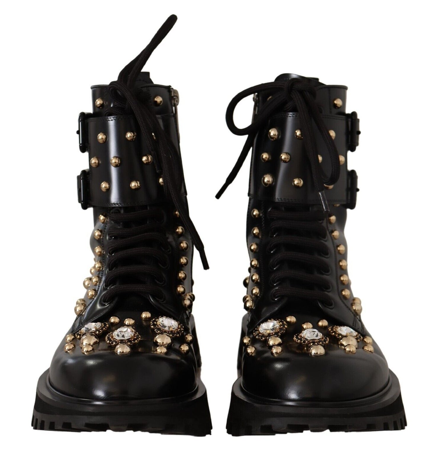 Botas formales con tachuelas de cristal negras