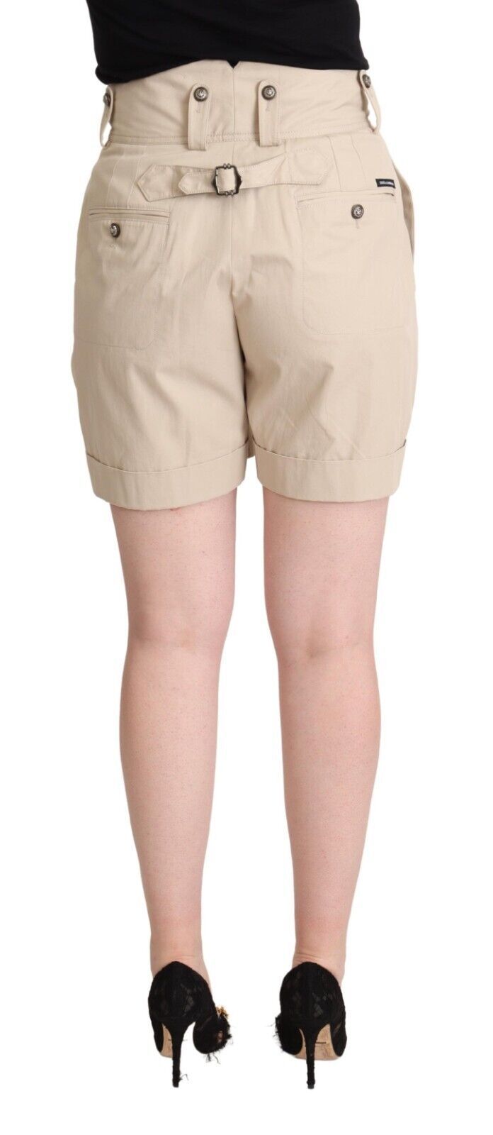 Beige cargoshort met hoge taille