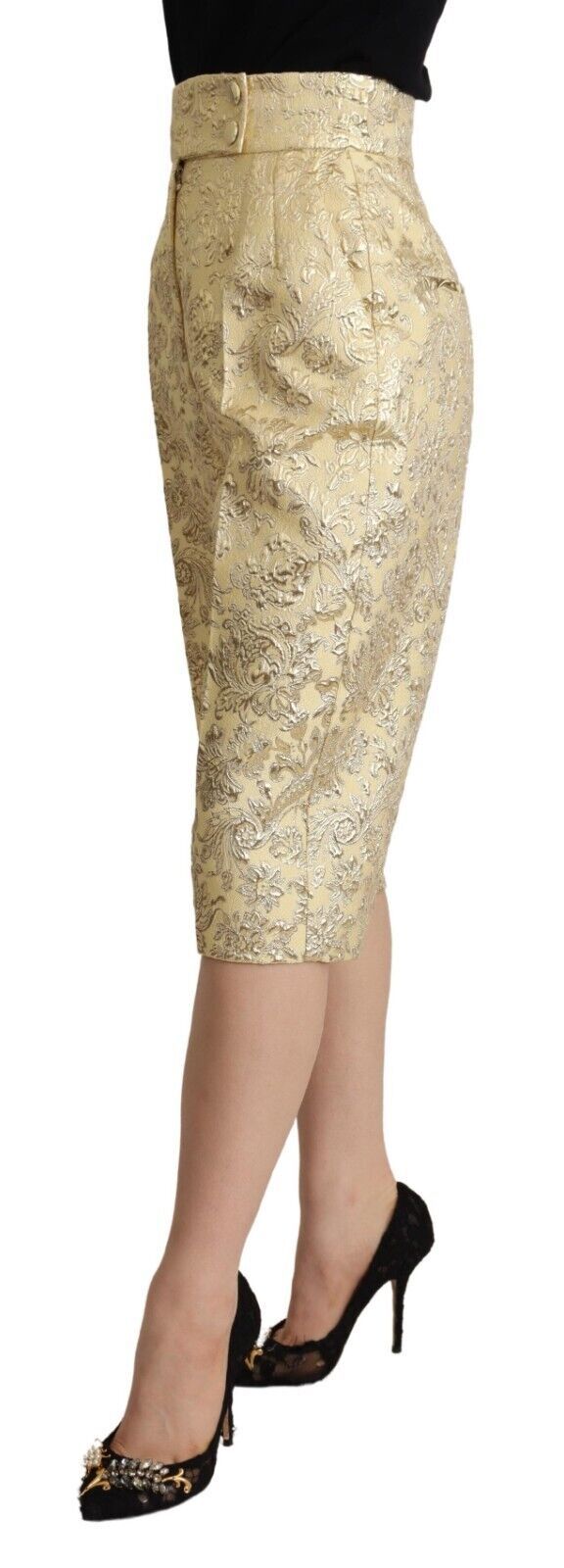 Elegante beige cropped broek met hoge taille