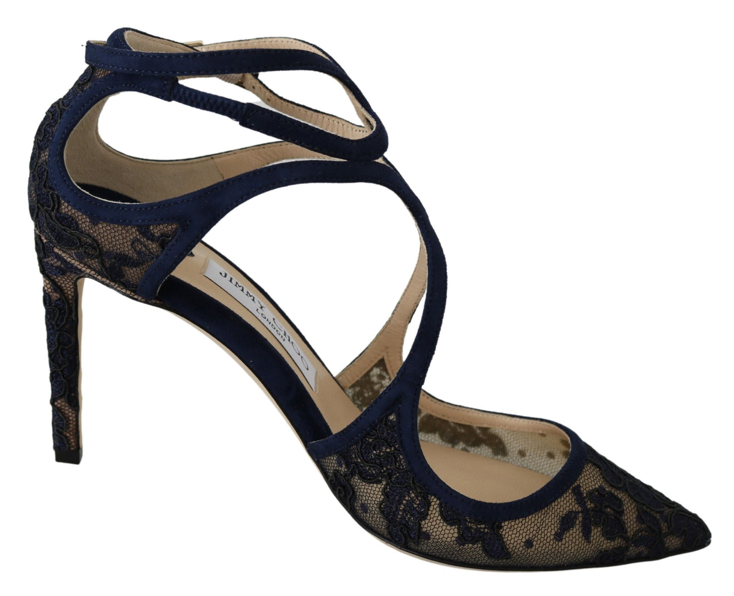 Marineblauwe leren Lancer-pumps Elegance Unleashed