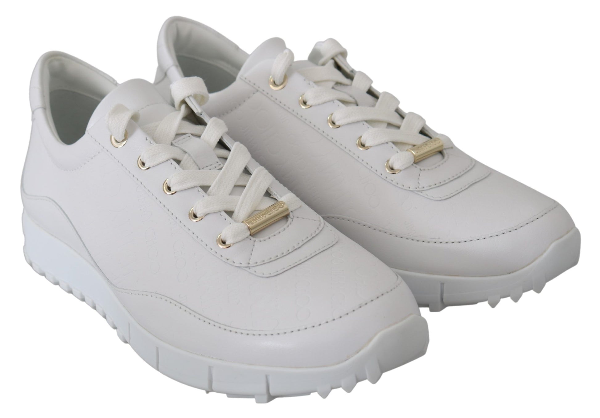 Elegante witte lederen sneakers