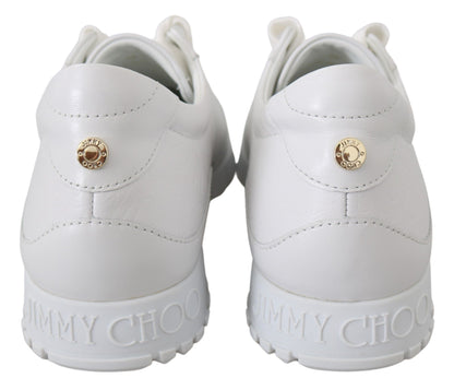 Elegant White Leather Sneakers