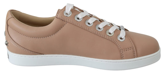 Poederroze nappaleren sneakers