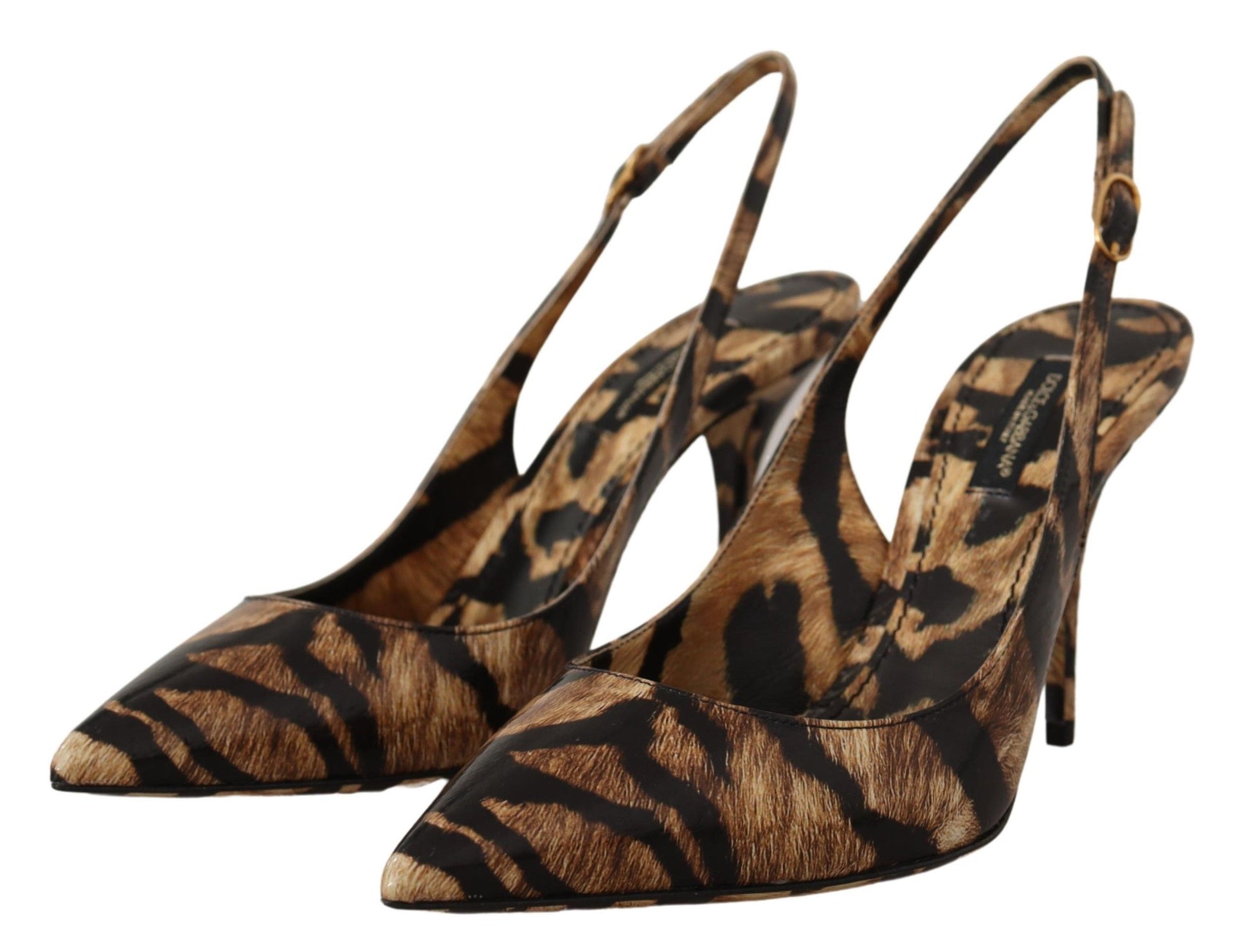 Tijgerpatroon Slingback hakken pumps