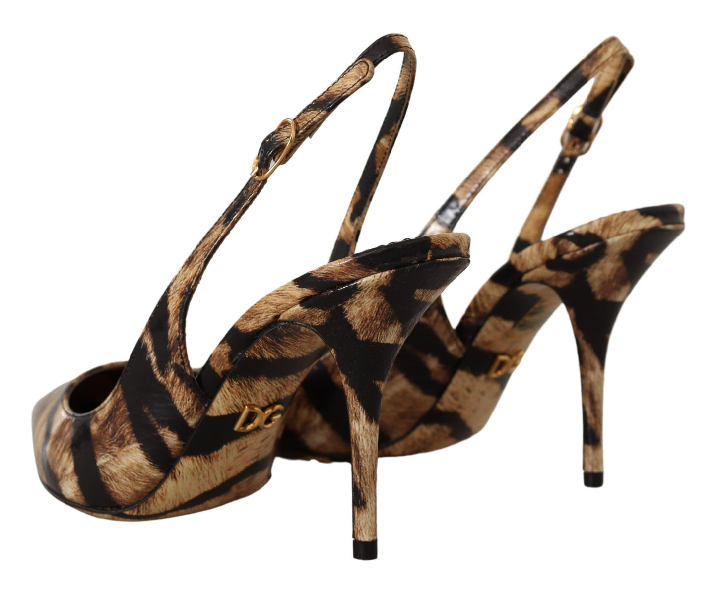 Tijgerpatroon Slingback hakken pumps