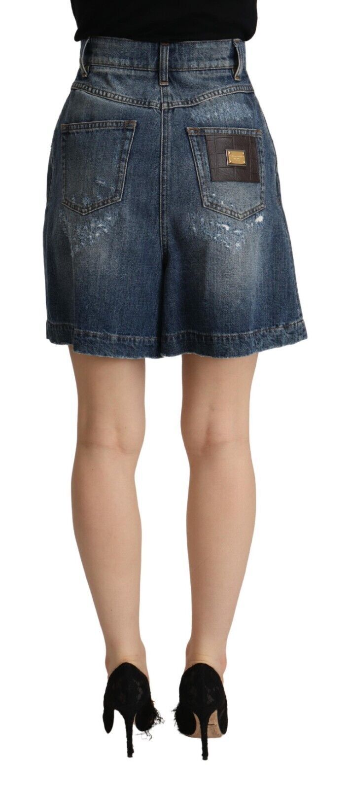 Bermudas desgastadas elegantes de cintura alta