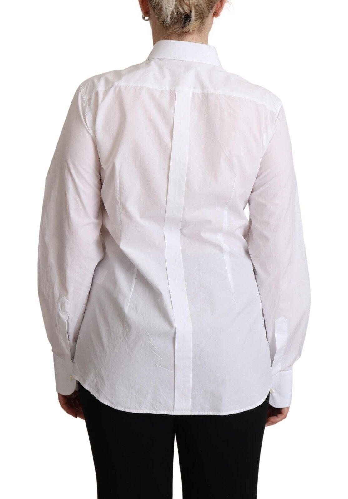 Camisa de vestir de popelina blanca elegante