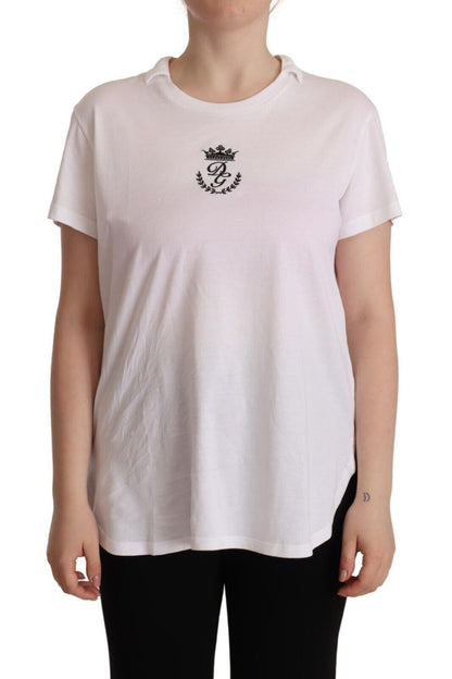 Elegant T-shirt met kroonprint en kraag