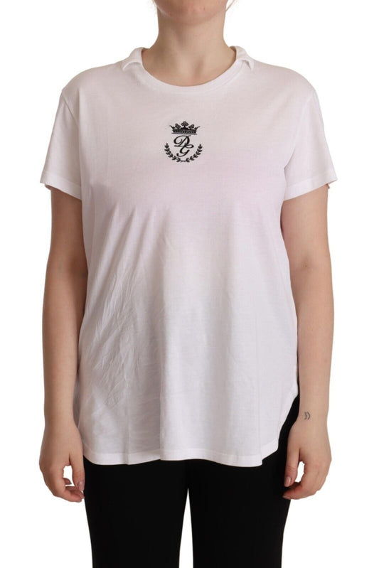 Elegant T-shirt met kroonprint en kraag