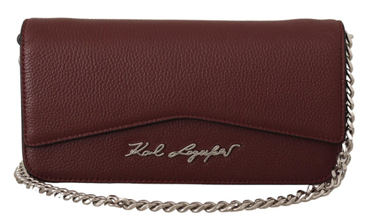 Elegant Wine Leather Evening Clutch