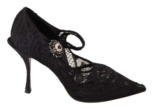 Elegante stilettopumps met zwart kant