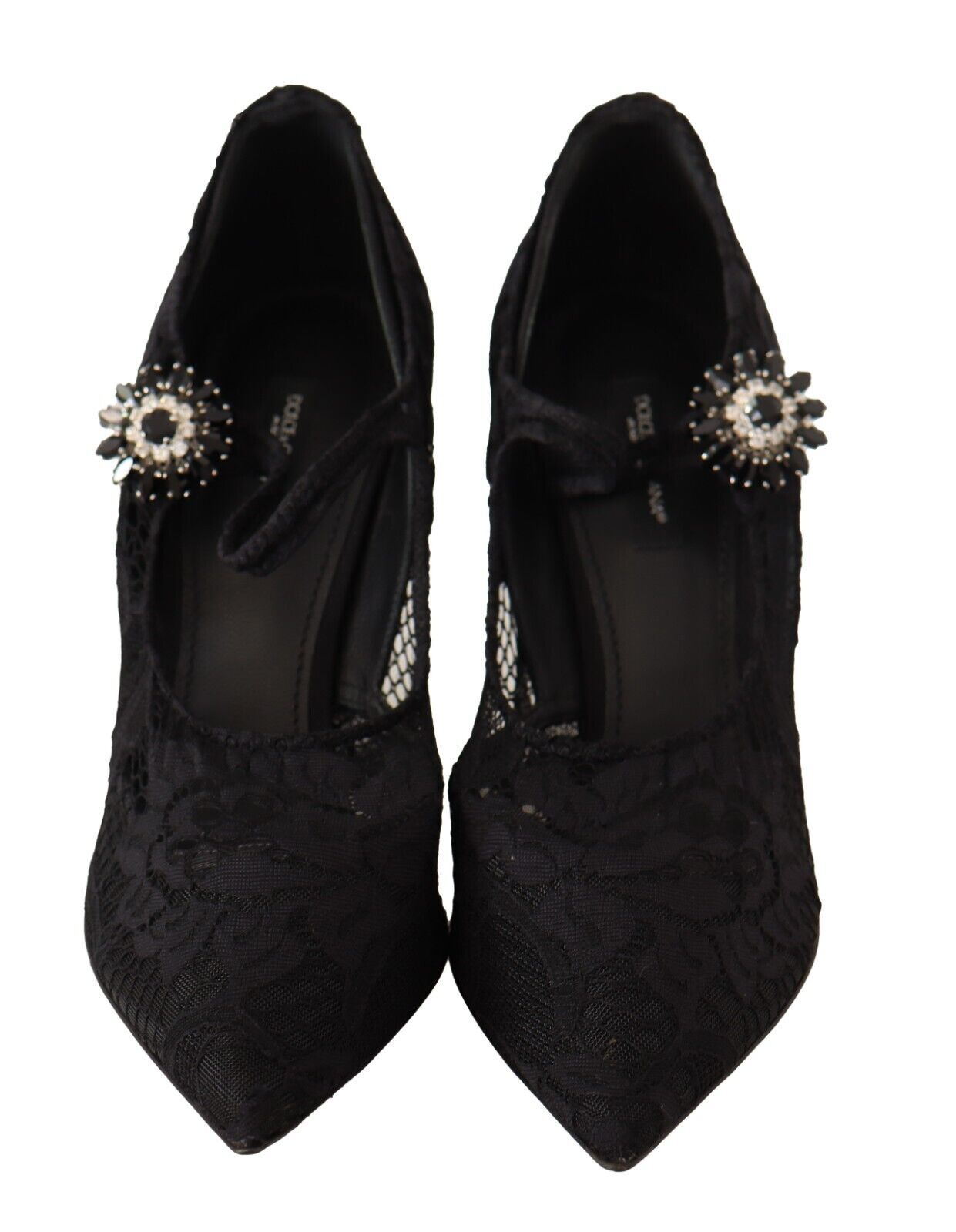 Elegantes zapatos de tacón de aguja de encaje negro