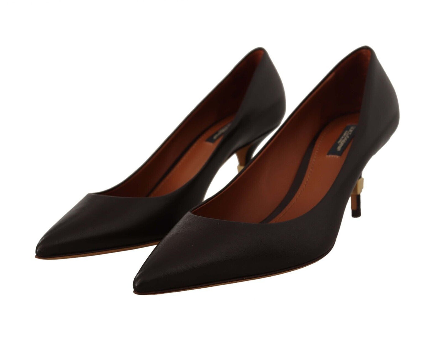 Elegante bruine leren hakkenpumps