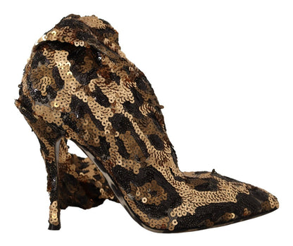 Botas hasta la rodilla con lentejuelas de leopardo elegantes