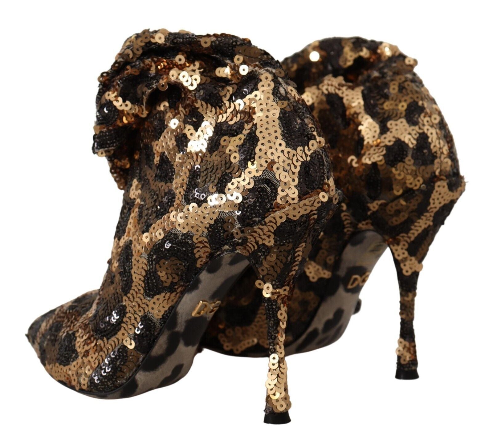 Botas hasta la rodilla con lentejuelas de leopardo elegantes