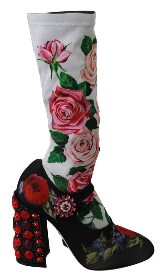 Botas tipo calcetines con adornos florales