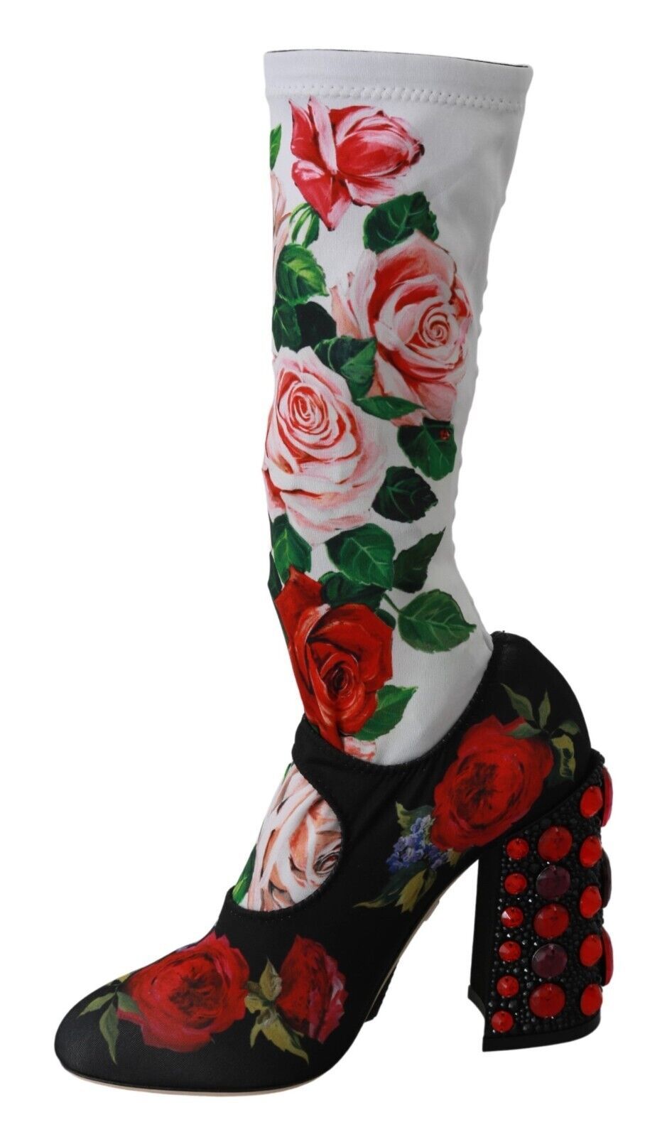 Botas tipo calcetines con adornos florales