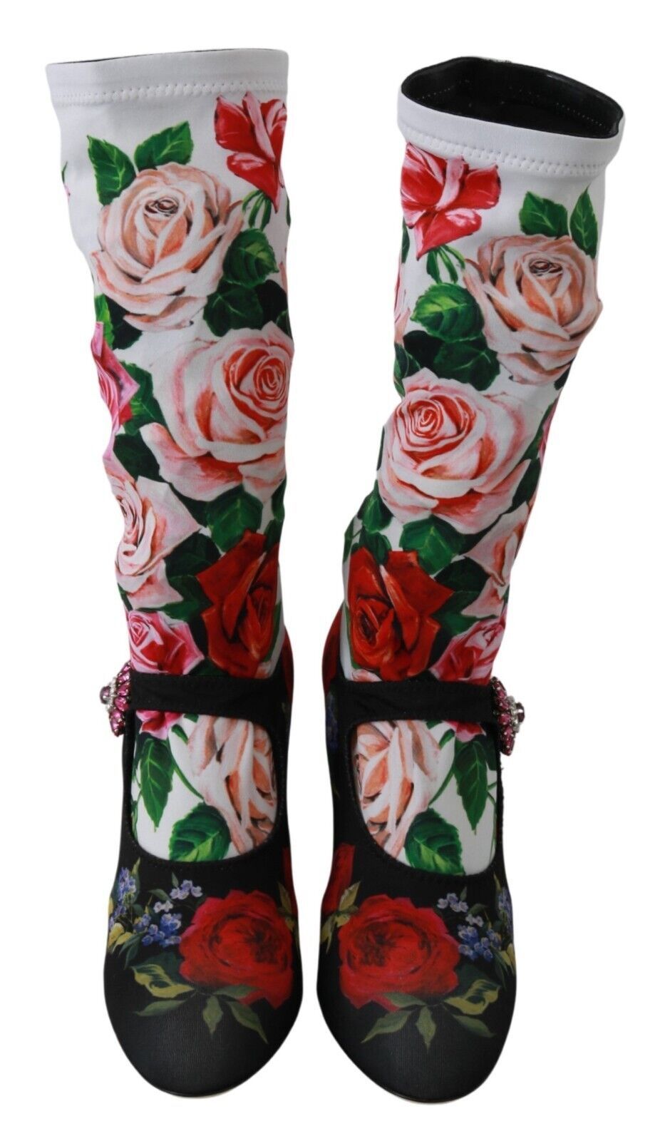 Botas tipo calcetines con adornos florales