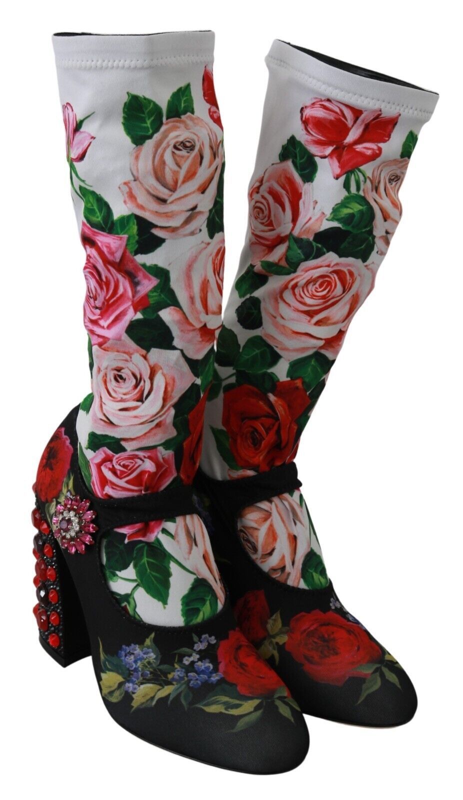 Botas tipo calcetines con adornos florales