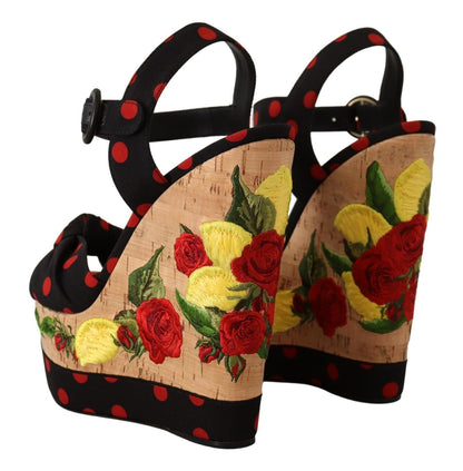 Multicolor Silk Blend Platform Heels