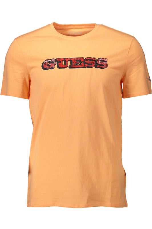 Chic Orange Slim Fit Logo Tee