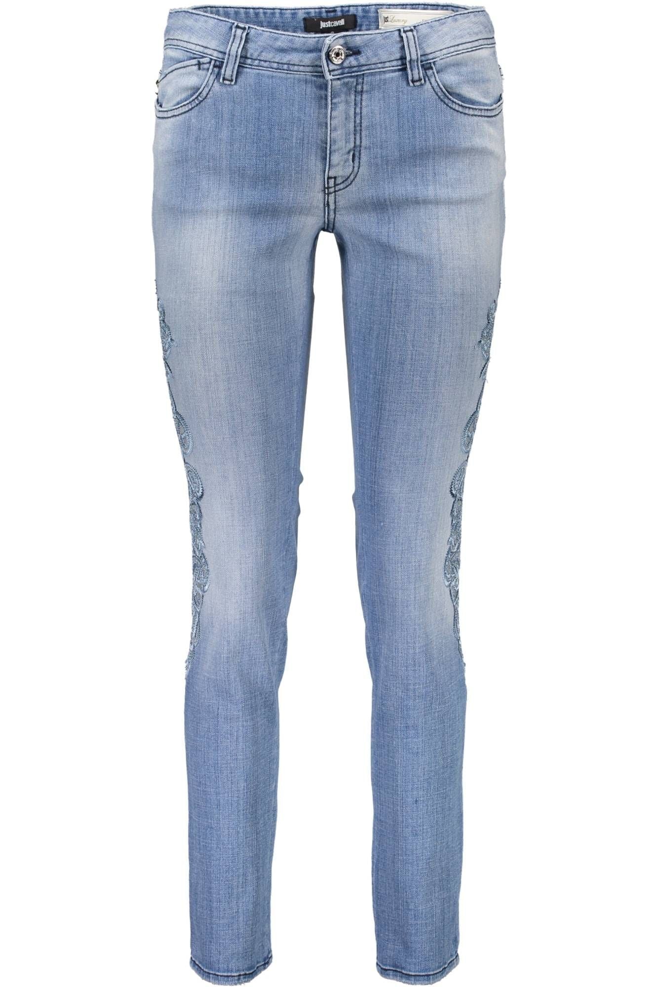 Lichtblauwe katoenen jeans en broek