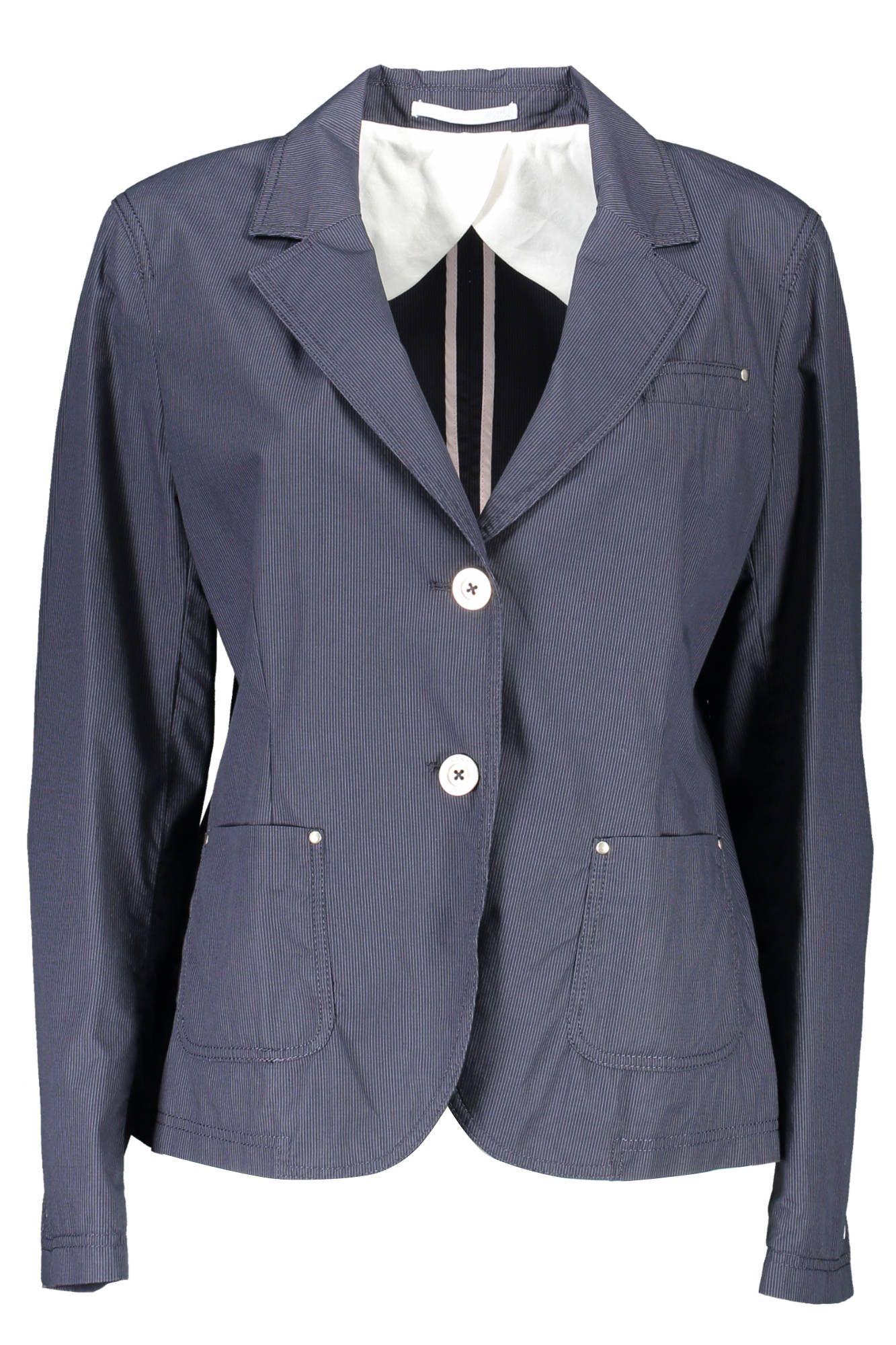 Timeless Blue Cotton Jacket with Classic Appeal