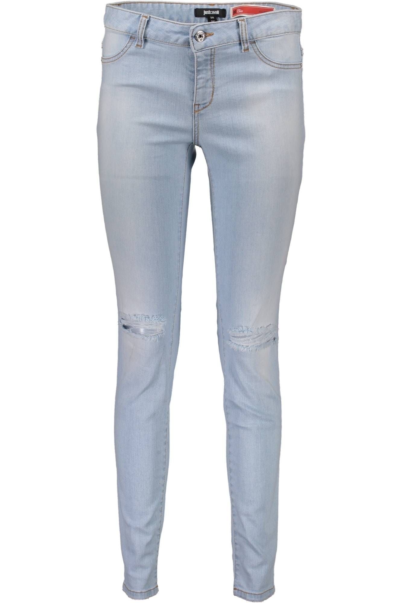 Elegant Faded Light Blue Denim Jeans