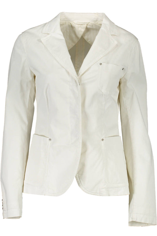 Elegant White Cotton Classic Jacket