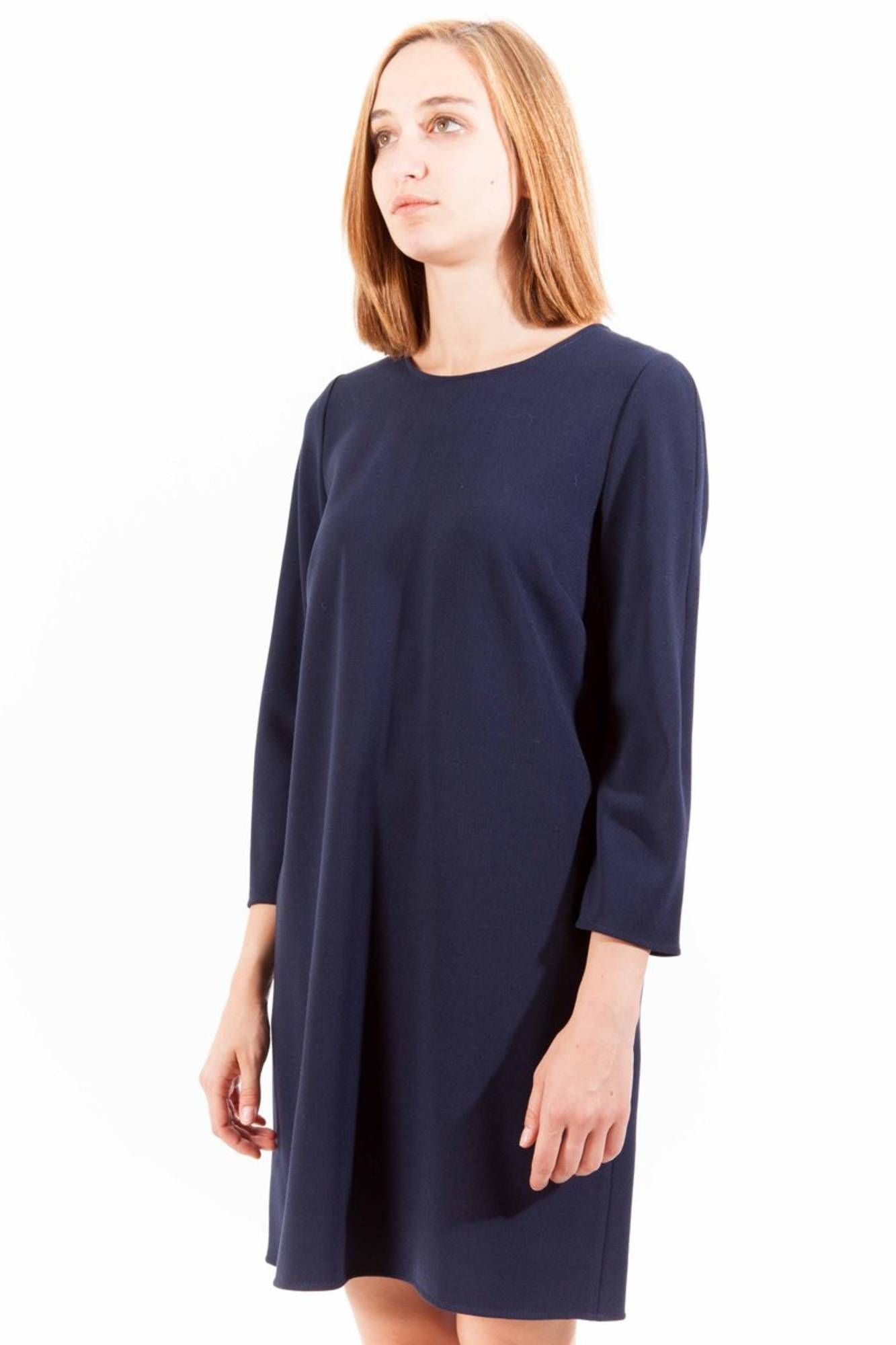 Chic Quarter-Sleeve Round Neck Dress