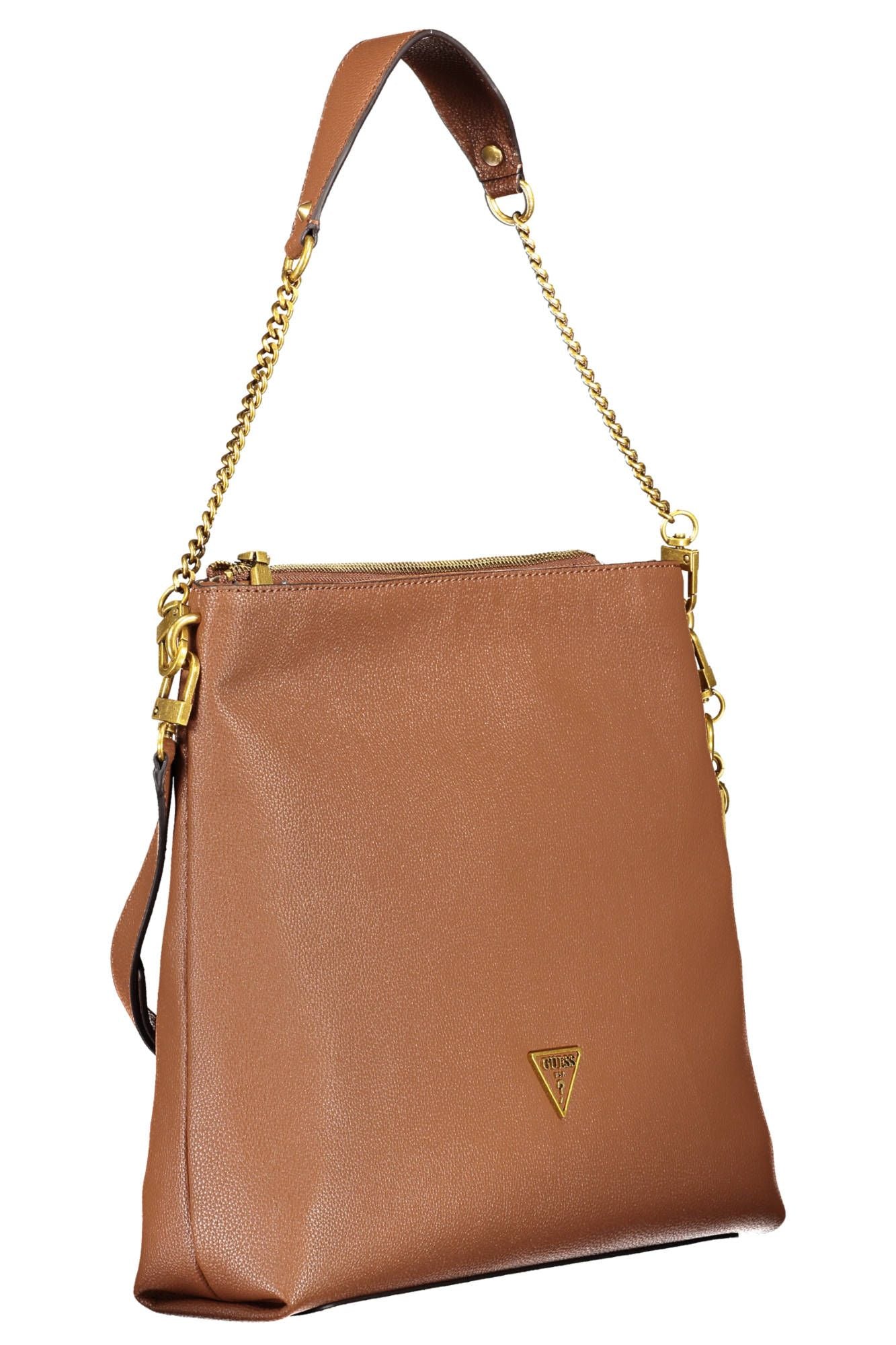 Chic Brown Polyurethane Shoulder Bag